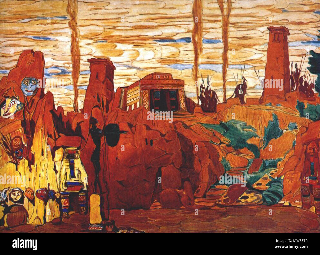 . Helene de sparte Act II Set Design 1912. 1912. bakst 270 Helene de Sparte Ballett von L. Bakst, 01. Stockfoto