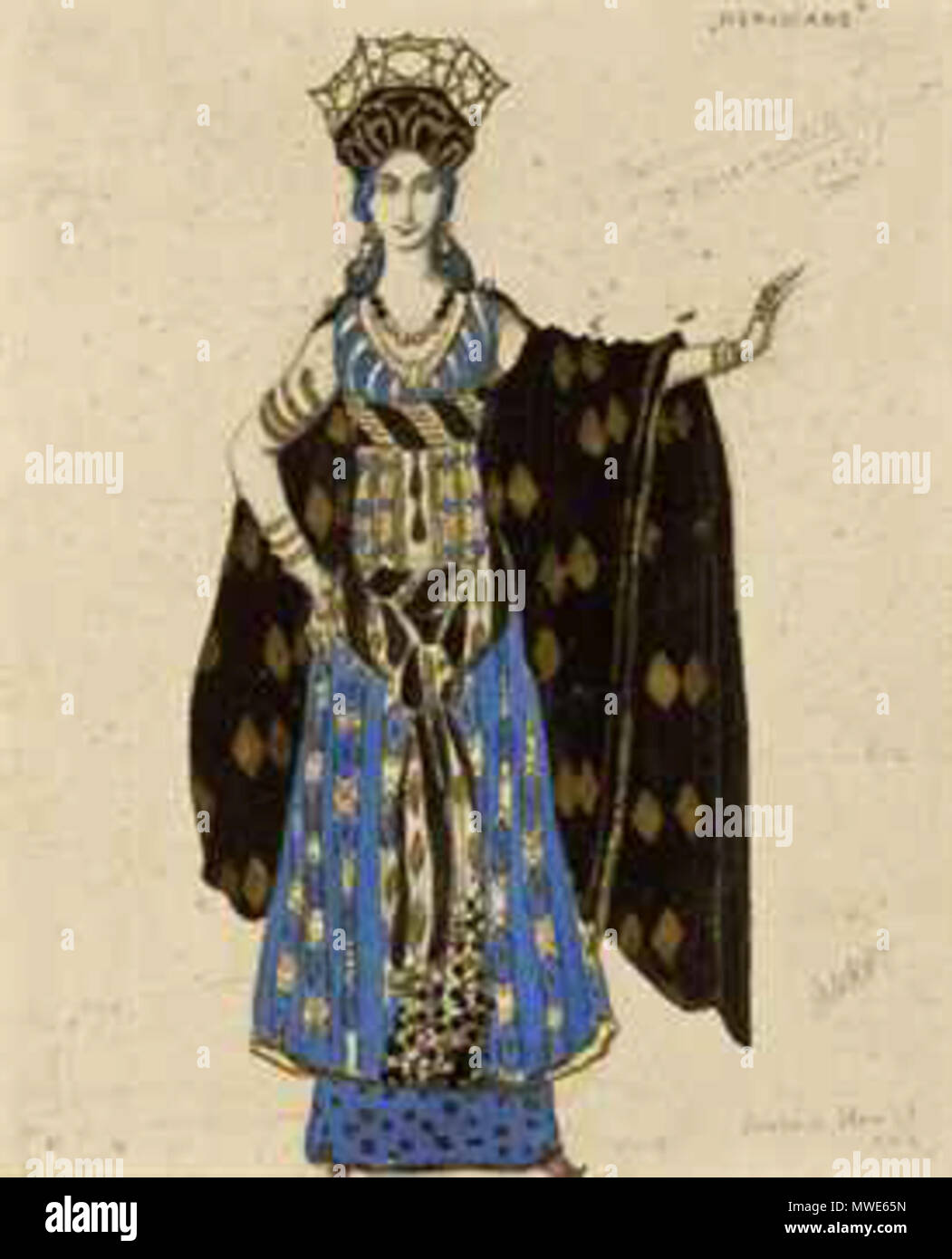 Léon Bakst (1866-1924) ein Kostüm Design für Salomé: herodiade. 20. Bakst  276 Herodiade Kostüm für Salome Ballett von L. Bakst Stockfotografie - Alamy