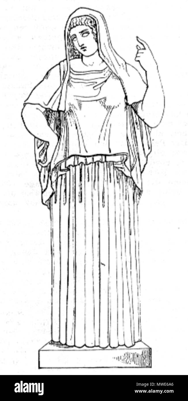 . Griechische Göttin Hestia. 1874, Upload: 18.01.2008. Unbekannt 276 Hestia Zeichnung Stockfoto