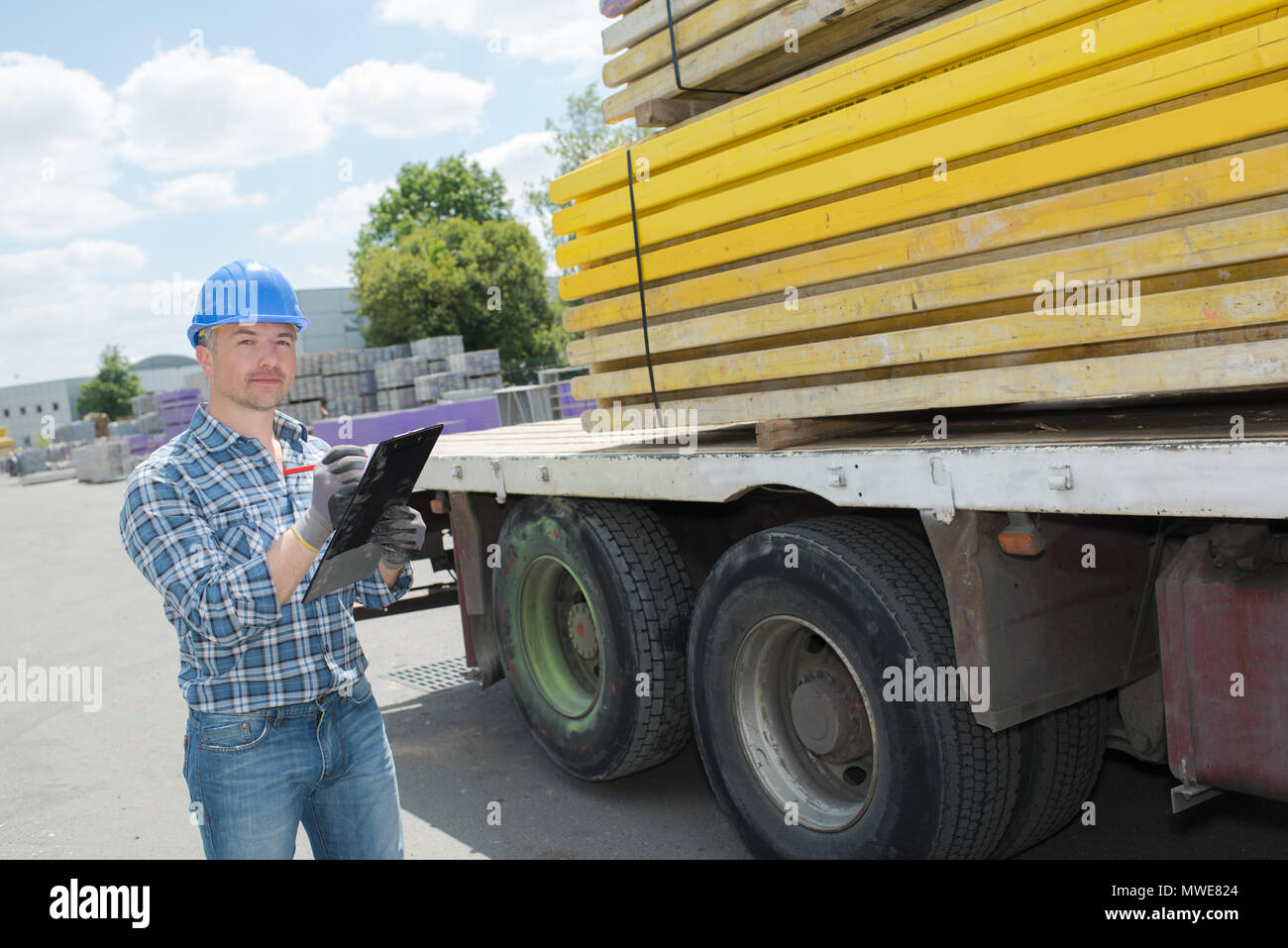 Material mover Sekretärin Stockfoto