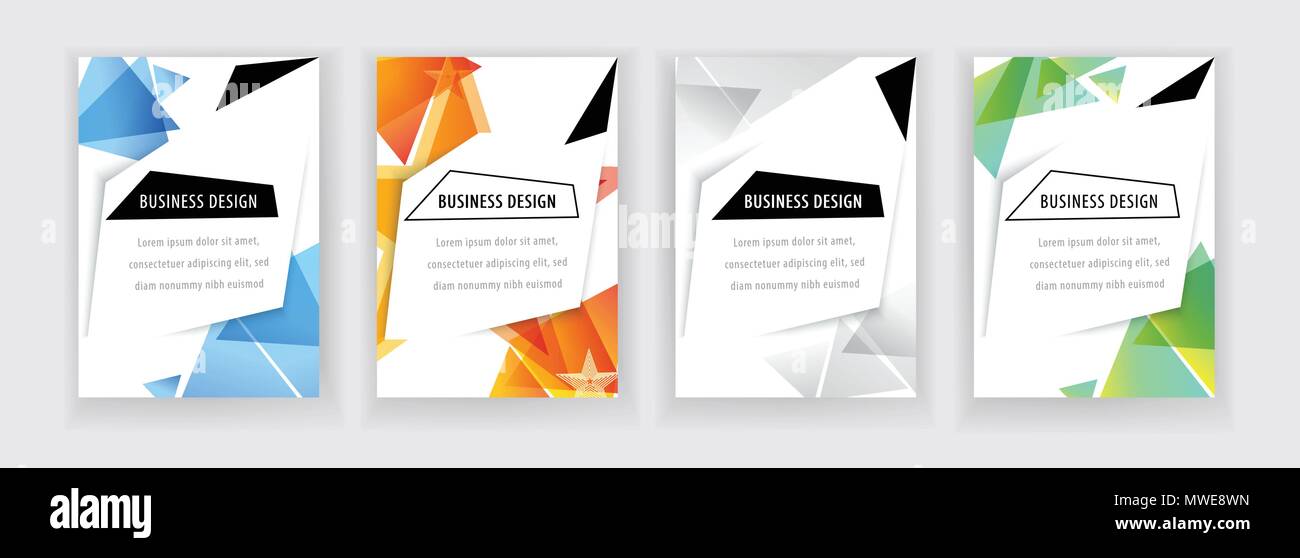 Satz von Business white Banner mit Triangle Design Elemente. Abstract vector Hintergrund. Clean Design für Business, Medizin, Technologie, Pharmazie, Kaufhäuser, Läden. Stock Vektor