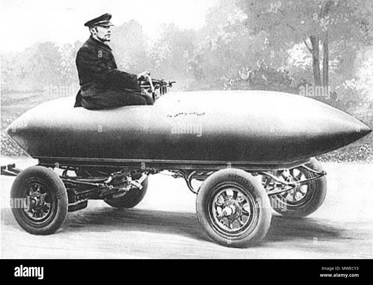 . Abbildung: "La Jamais Contente", das erste Automobil im Jahr 1899 auf 100 km/h erreichen. . Diese Datei fehlt, Informationen zum Autor. 306 Jamais Contente Stockfoto