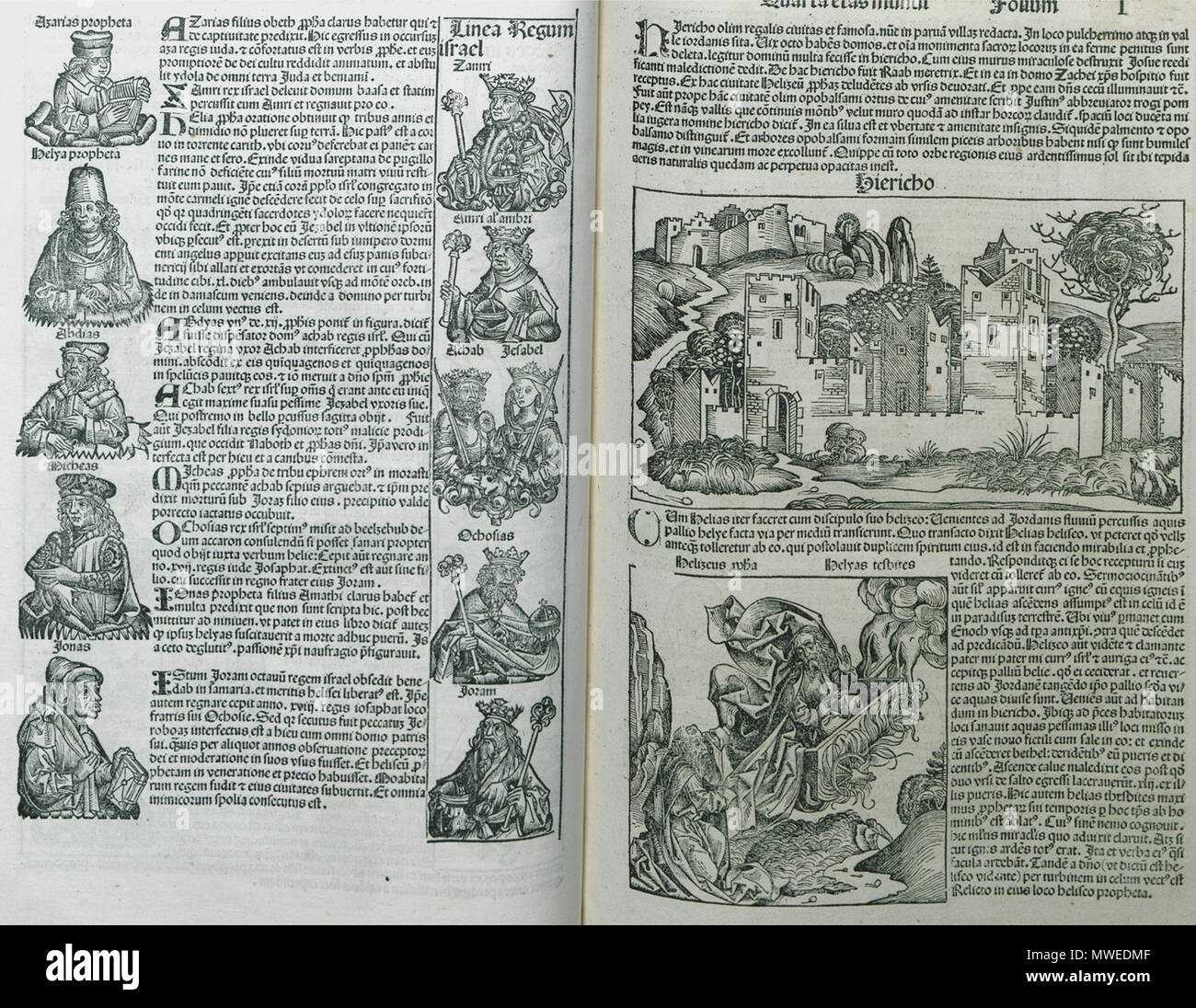. Englisch: Hartmann Schedell. Liber Cronicarum, Nürnberg, Anton Koberg/Schreyer & Sebastian Kammermeister, 1493. 1493. Hartmann Schedel 314 Jericho - Schedell Hartmann - 1493 Stockfoto