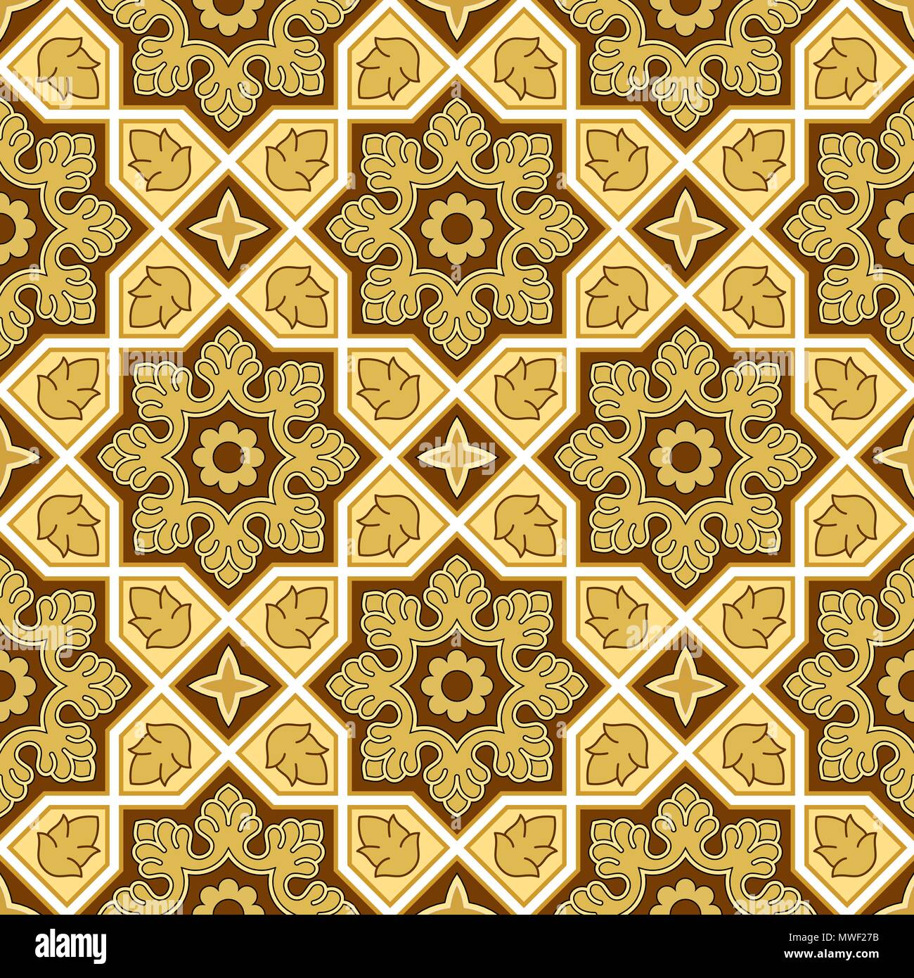 Sindhi traditionelle Muster Hintergrund, goldenen Tapeten, Vektor, Abbildung Stock Vektor