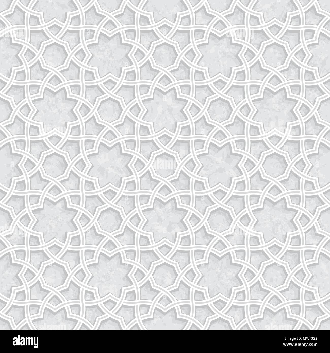 Geometrische florales Muster mit Hellgrauen Grunge Hintergrund, Vector Illustration Stock Vektor