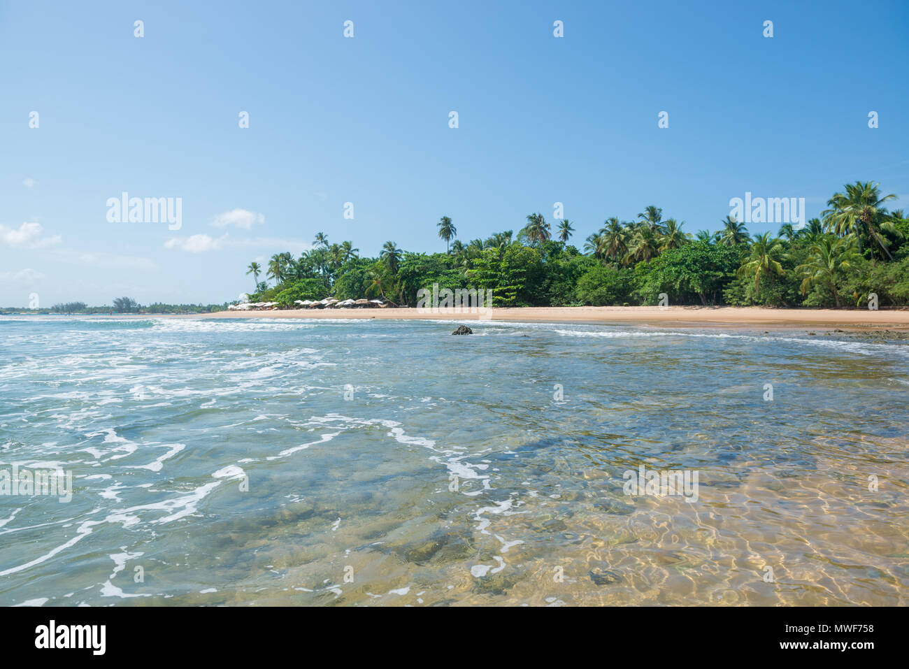 Itacaré, Brasilien - Dezember 8, 2016: Touristen, Barra Grande Strand am Ponta do Muta Brasilien entfernt Stockfoto