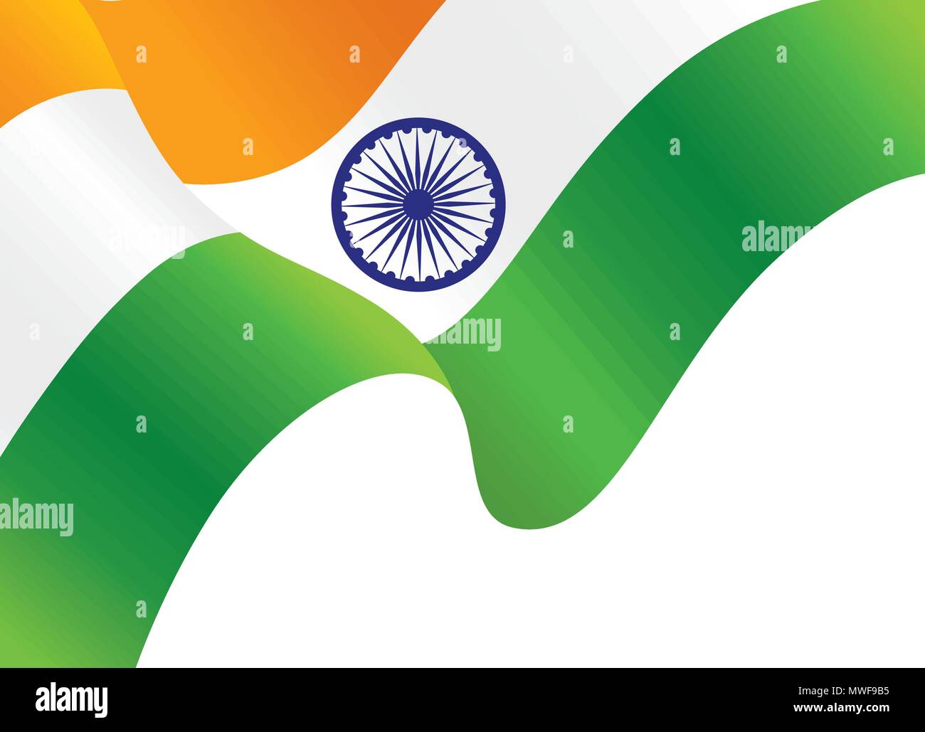 Indische wehende Flagge Hintergrund, Independence Day Wallpaper, Vektor, Abbildung Stock Vektor