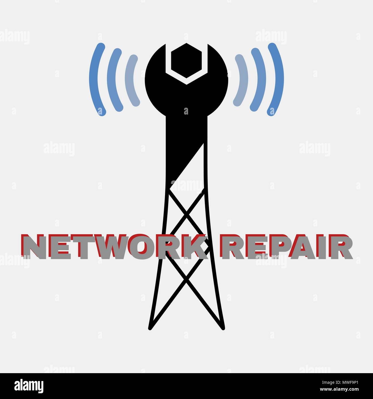 Wireless Network Repair logo Stock Vektor