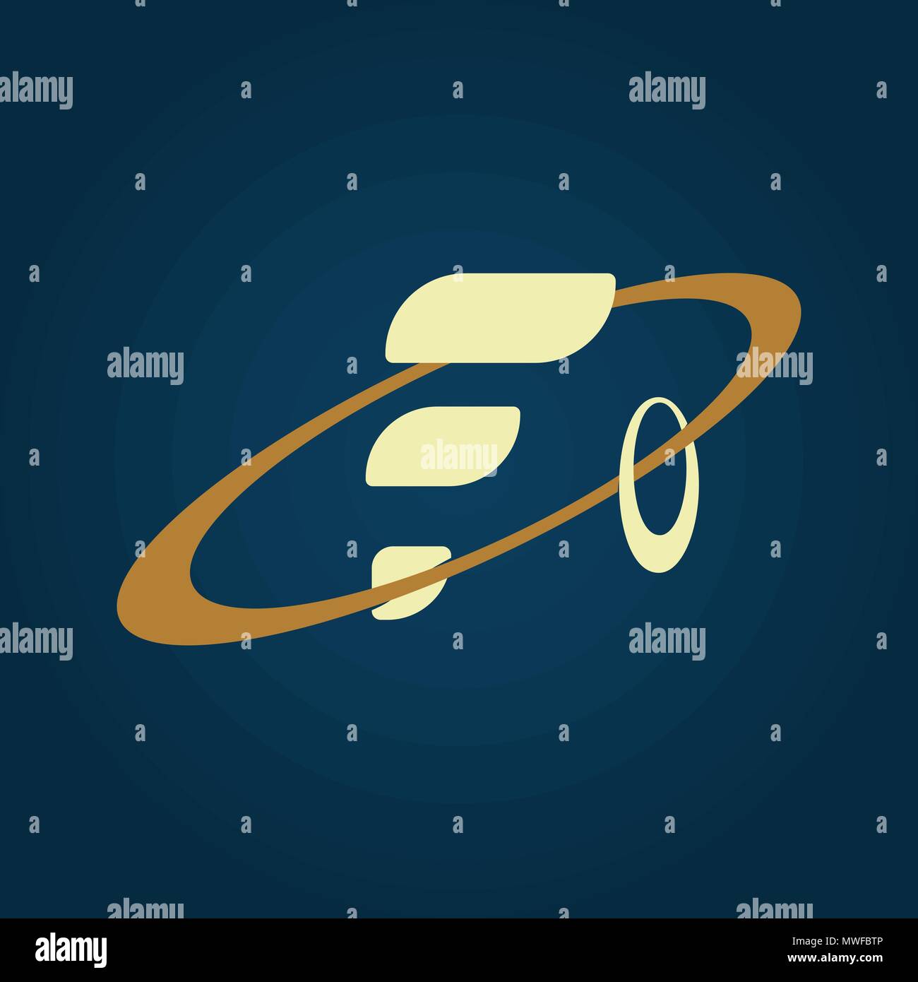 Abstrakte Logo Design vorlage - Buchstabe f mit ovalen und Hoop Stock Vektor