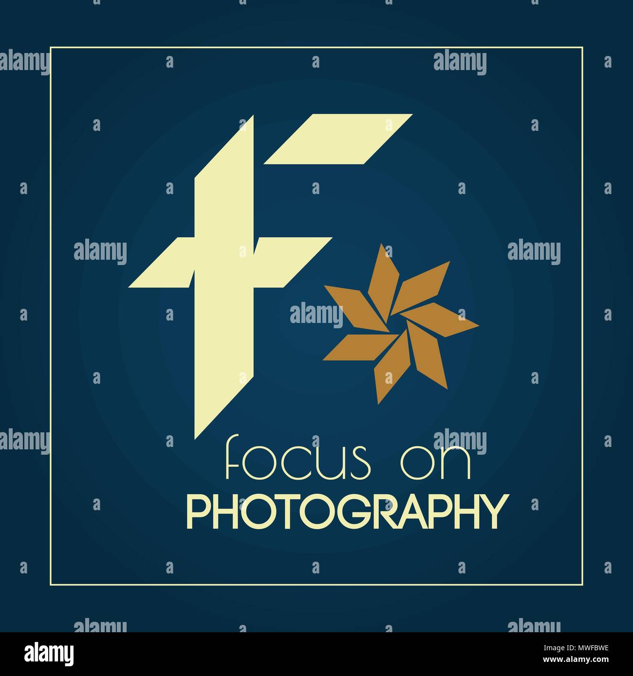 Stilisierten Buchstaben "F" Logo für Fotografie thematische Produkte und Marken Stock Vektor