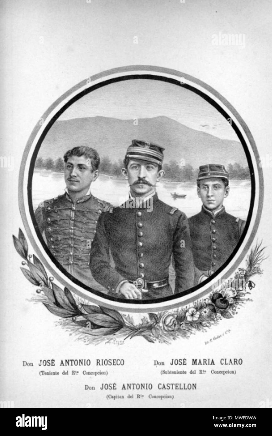 . Englisch: Tropas chilenas de la Guerra del Pacifico. 1885. Luis F. Rojas en un Libro de Benjamin Vicuna Mackenna 323 Jose Antonio rioseco Stockfoto