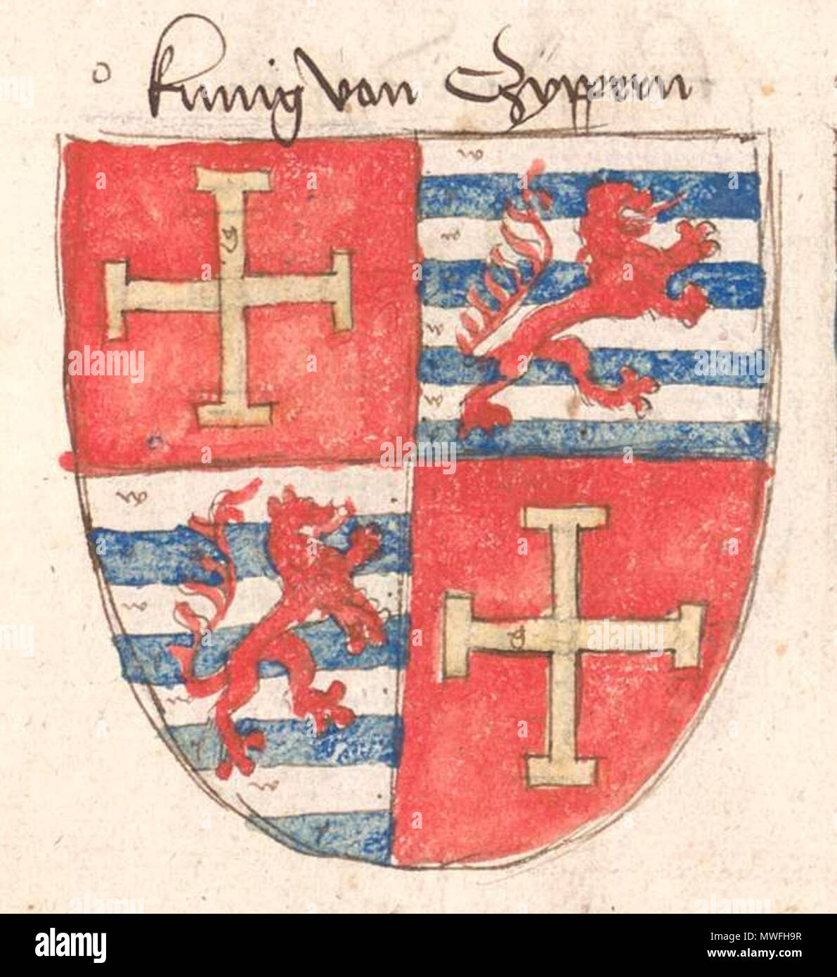 . Čeština: Wappen des Königreichs Zypern. 15. Jahrhundert. Anonym 351 Kypr Stockfoto