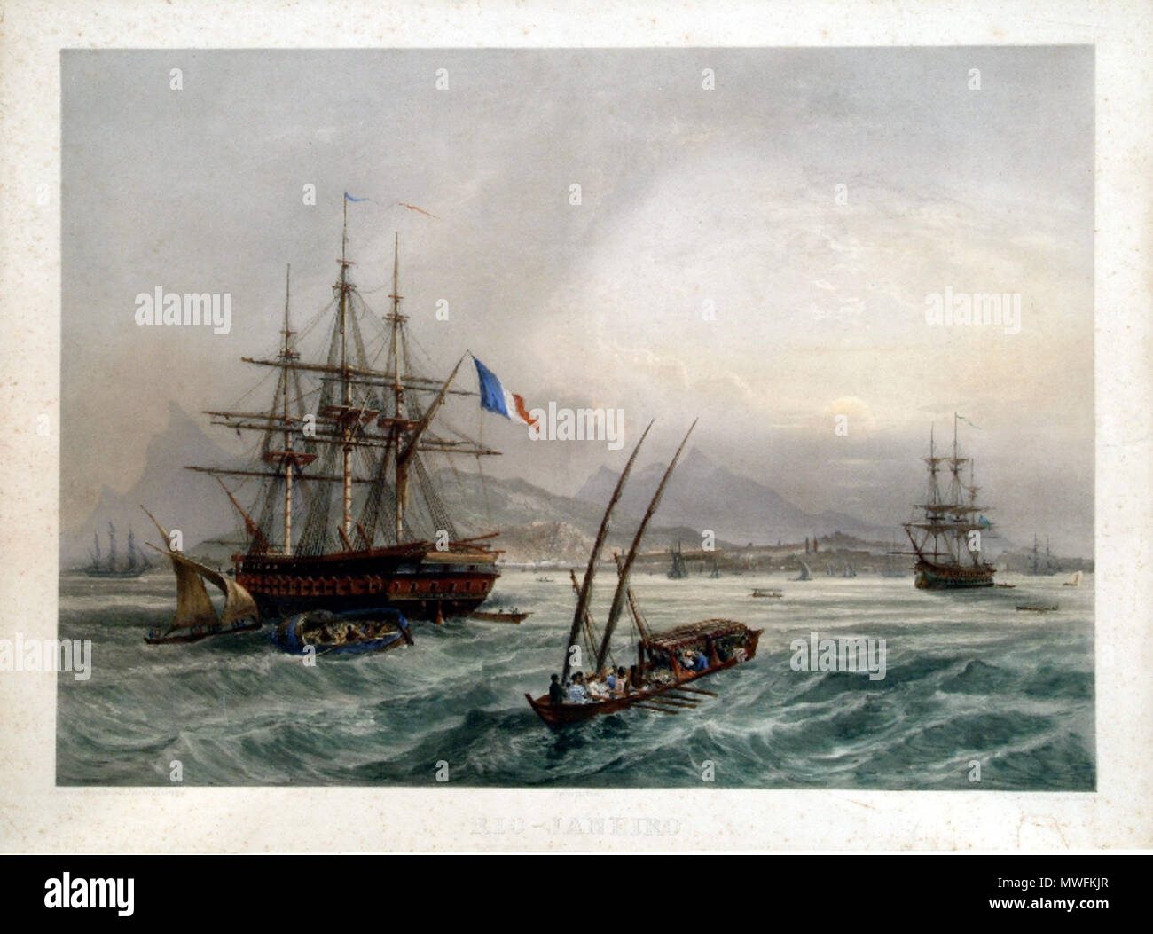 . Die fregatte La Belle Poule. 19 367 Leon Jean-Baptiste Sabatier - ein fragata La Belle Poule Stockfoto