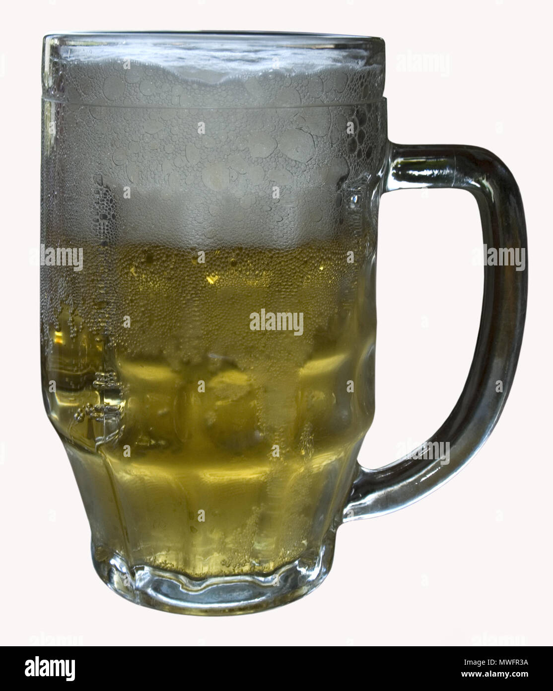 Ein Glas Bier mit Schaum Stockfoto