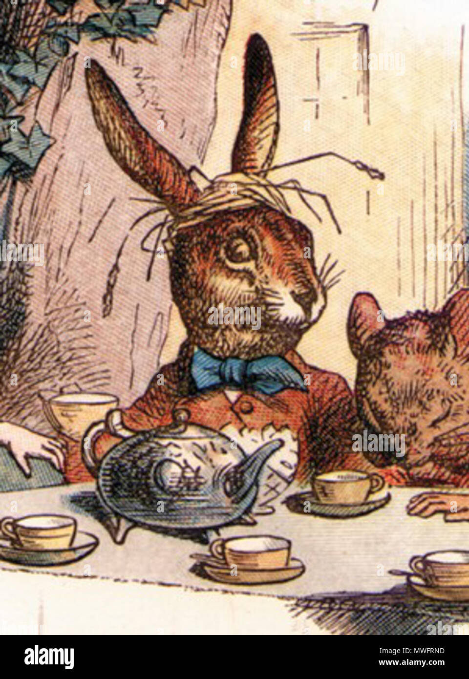 Englisch Die March Hare Illustration Von John Tenniel Sir John Tenniel 28 Februar 1820 25 Februar 1914 395 Marz Hase Stockfotografie Alamy