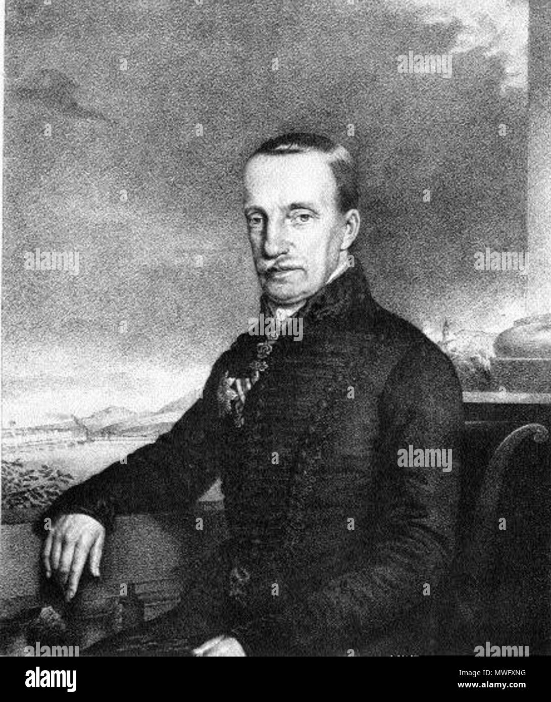 . Englisch: Erzherzog Joseph Anton Johann (Baptist) von Österreich, 1776-1847, Palatin von Ungarn English: Erzherzog Joseph Anton Johann (Baptist) von Österreich, 1776-1847, Palatin von Ungarn Magyar: Habsburg-Lotharingiai József Antal János főherceg, 1776-1847, József nádor, Magyarország nádora. Malerei um 1840.. In mehreren Arbeiten: Erdős Ferenc: Forradalom és szabadságharc Fejér megyében (1848-1849), Székesfehérvár, 1998, ISBN 963 7233 22 9 und Gonda Imre - Niederhauser Emil: A Habsburgok veröffentlicht. Egie európai jelenség, Gondolat, Budapest, 1978, ISBN 963 280 714 6, usw. 327 Jozsefnador p Stockfoto