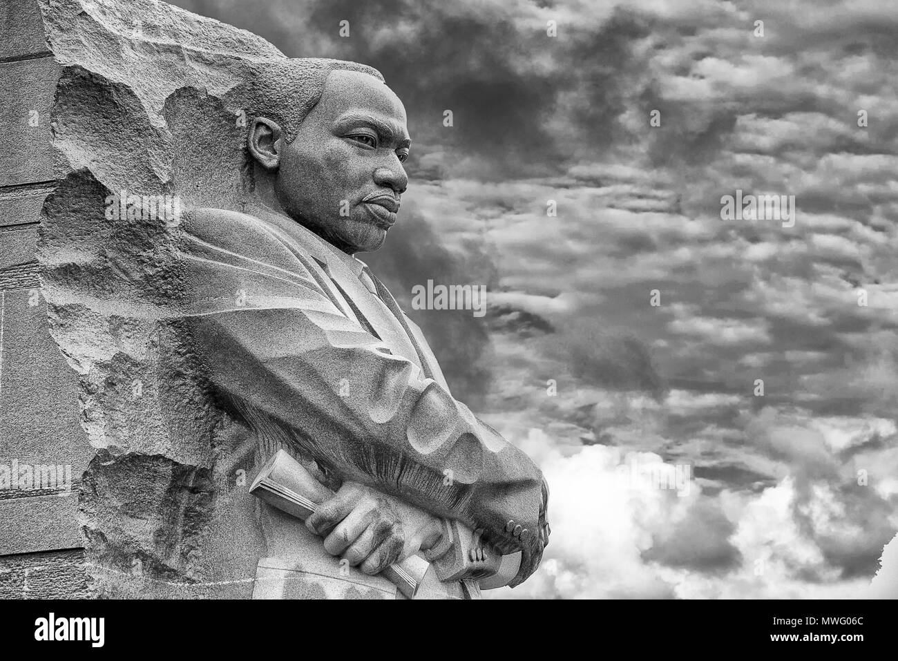 WASHINGTON DC, USA - 17. MAI 2018 - Martin Luther King Memorial an bewölkten Tag Stockfoto