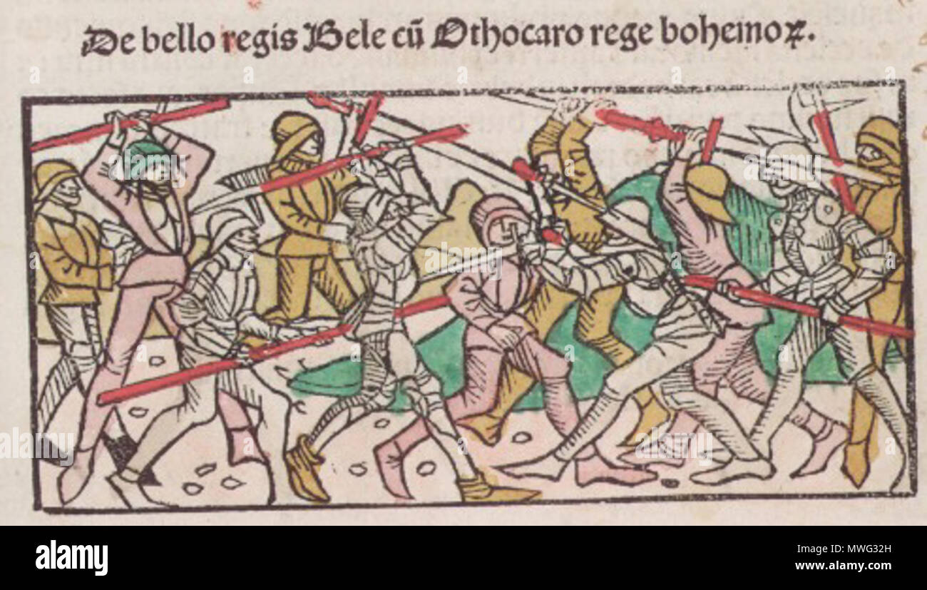 . Englisch: Schlacht von Kressenbrunn. 15. Jahrhundert. Johannes Thurocz 348 Kressenbrunn Stockfoto