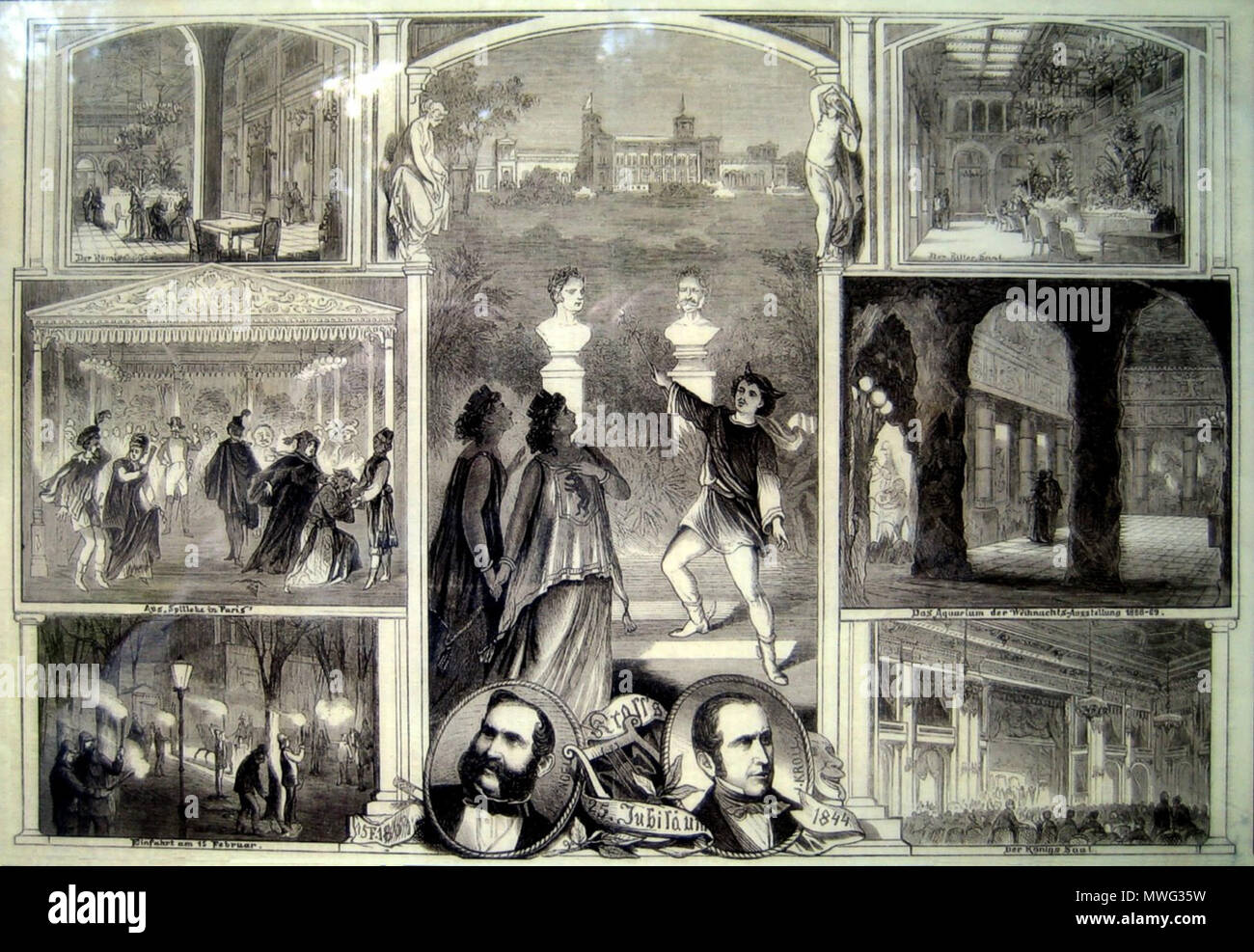 . Poster für den so genannten "Krolloper', einem historischen Vergnügungspark - Center und Theater in Berlin. 1869. Anonym 349 Kroll Jubilaeum 1869 Stockfoto