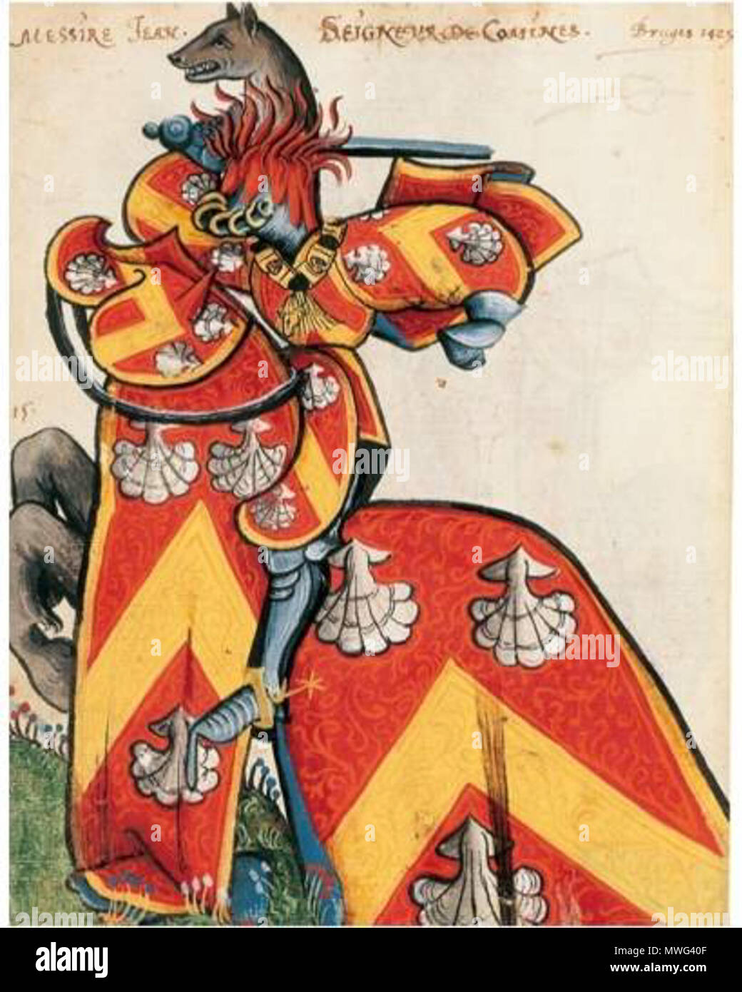 353 Wappen équestre Toison d'Or - Jean de La Clite Stockfoto