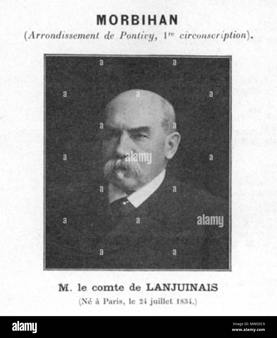 359 Paul-Henry de Lanjuinais (1834-1916), député nicht-Inscrit du Morbihan Stockfoto