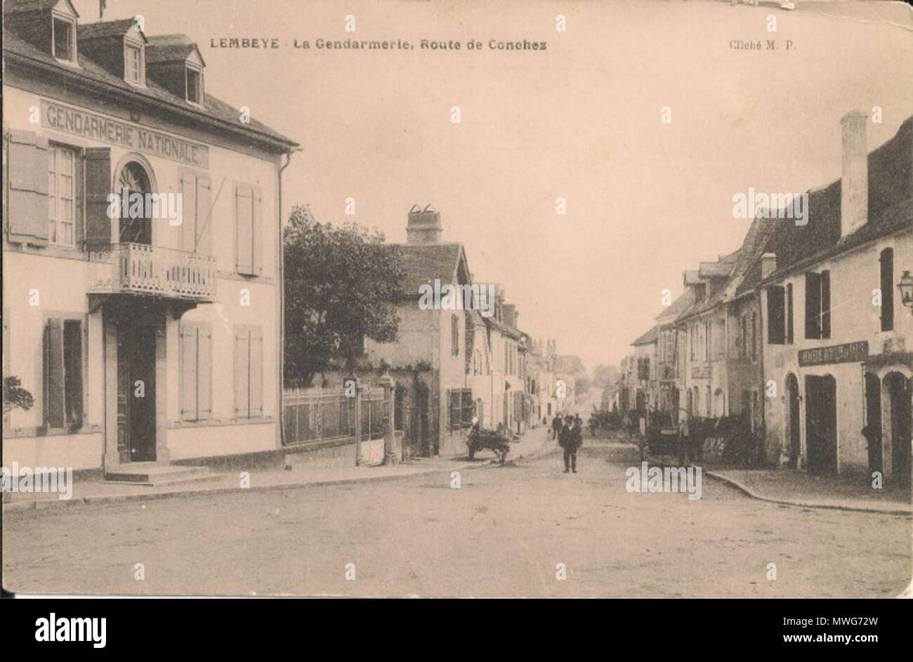 . Español: Calle de Lembeye (1910). 1. Januar 1910. Anonym 366 Lembeye - Rue de Conchez Stockfoto