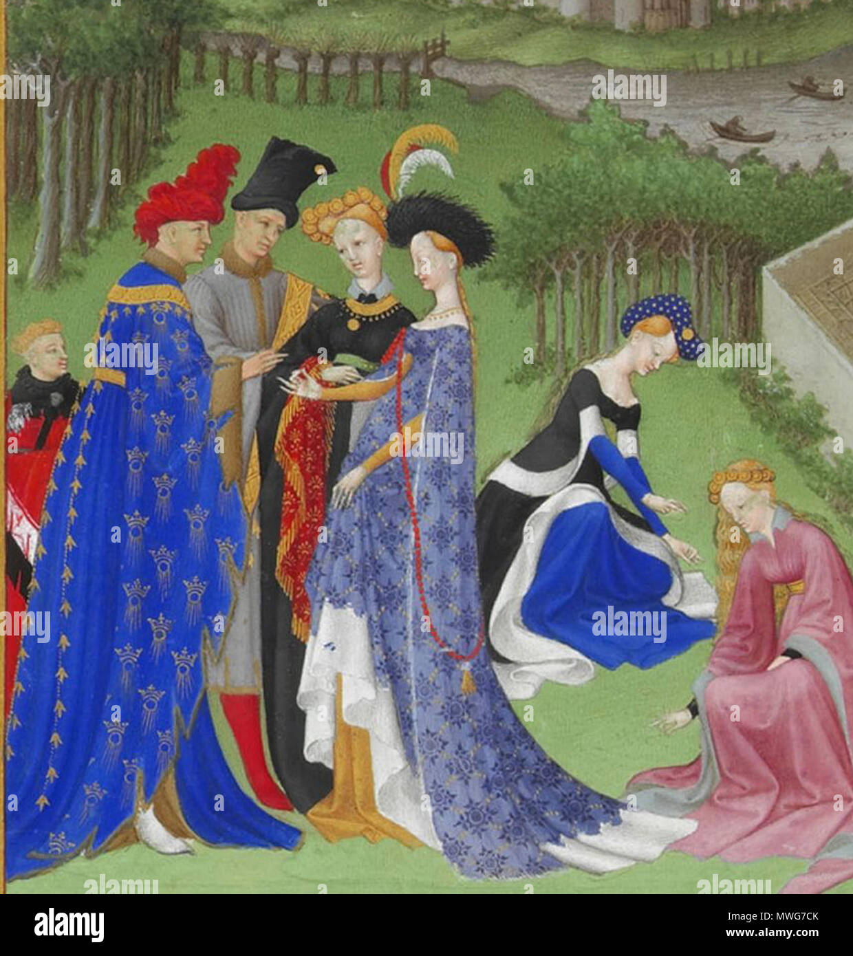 369 Les Tres Riches Heures du Duc de Berry avril Detail Stockfoto