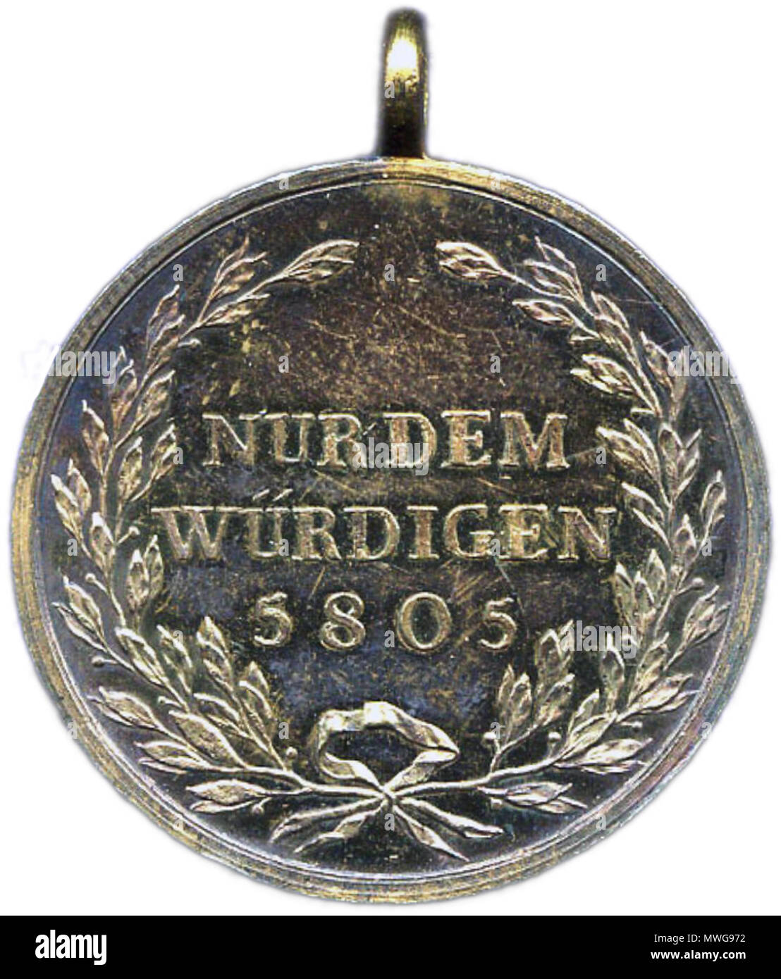 . English: Medaille (Bijou) der Freimaurerloge Apollo in Leipzig, Rückseite, ohne Seidenband (Silber, 36 mm ⌀). ca. 1810. Unbekannt 375 Loge Apollo Bijou BS Stockfoto