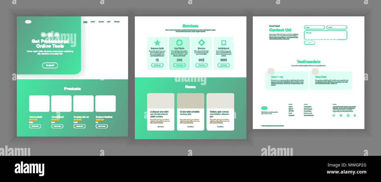 Web Page Design Vektor Website Business Grafik Reaktionsschnellen Benutzeroberflache Landung Vorlage Futuristische Strategie Zukunft Gadget Global Investment Abbildung Stock Vektorgrafik Alamy