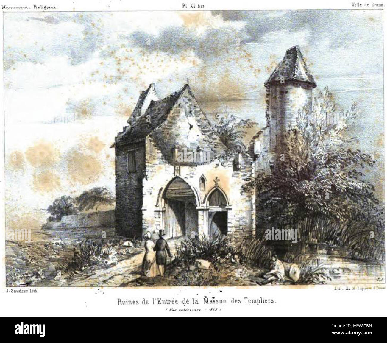 388 Maisons Des Templiers - Ruinen - 1843 Stockfoto