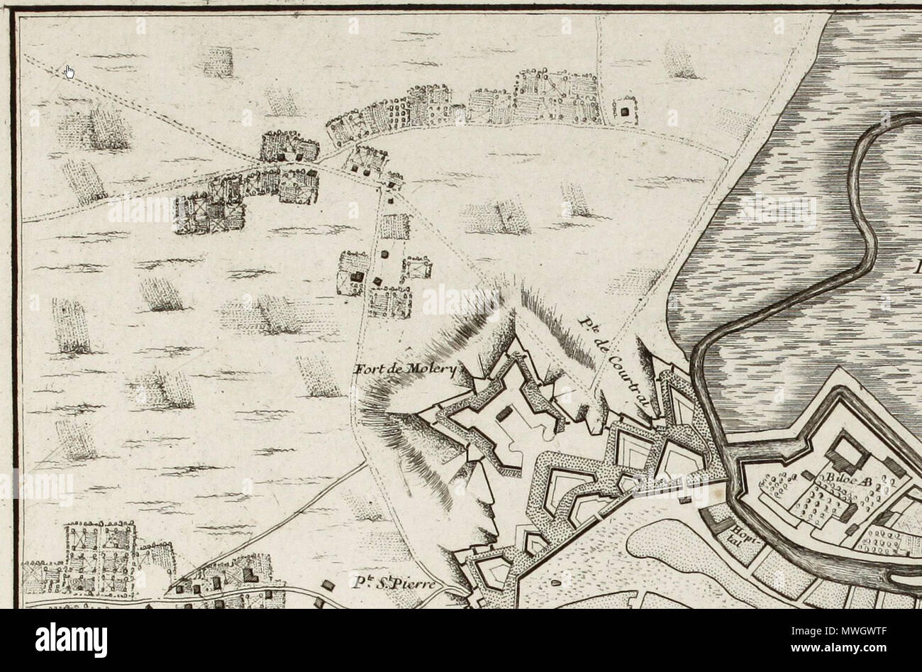 . Englisch: Karte von Gent von Georges Louis Le Rouge. 29. Februar 2012. George Louis Le Rouge (* 1707 - † 1790) 393 Karte von Gent von Georges Louis Le Rouge, Detail (0) Stockfoto