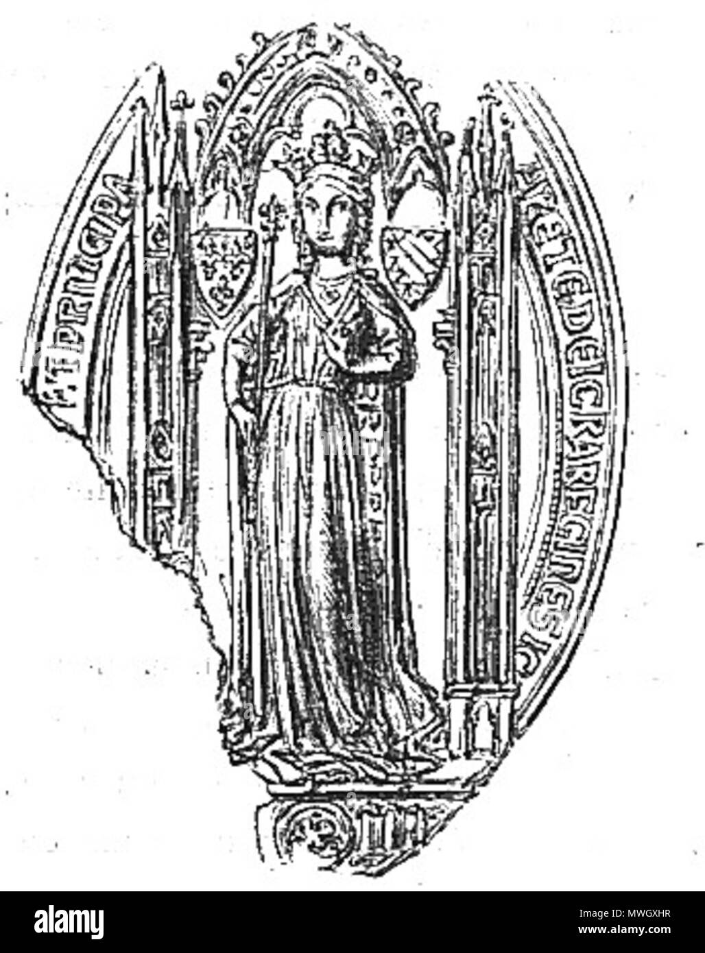. Englisch: Margarete von Burgund, Königin von Sizilien. 1852. Le Maistre, Louis (Edme-Louis-Anne) 396 Marguerite 2 Stockfoto