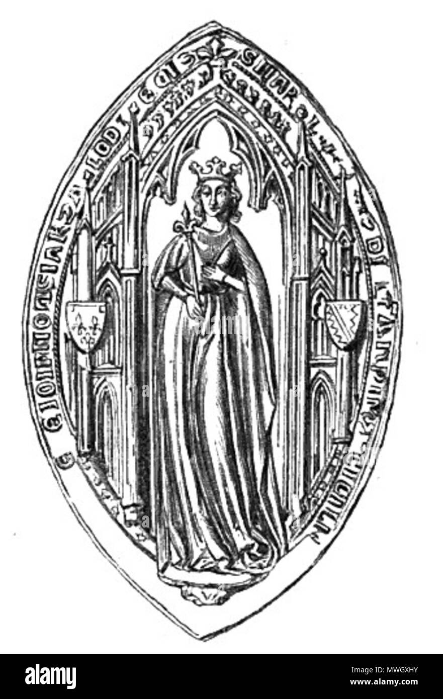 . Englisch: Margarete von Burgund, Königin von Sizilien. 1852. Le Maistre, Louis (Edme-Louis-Anne) 396 Marguerite 3 Stockfoto