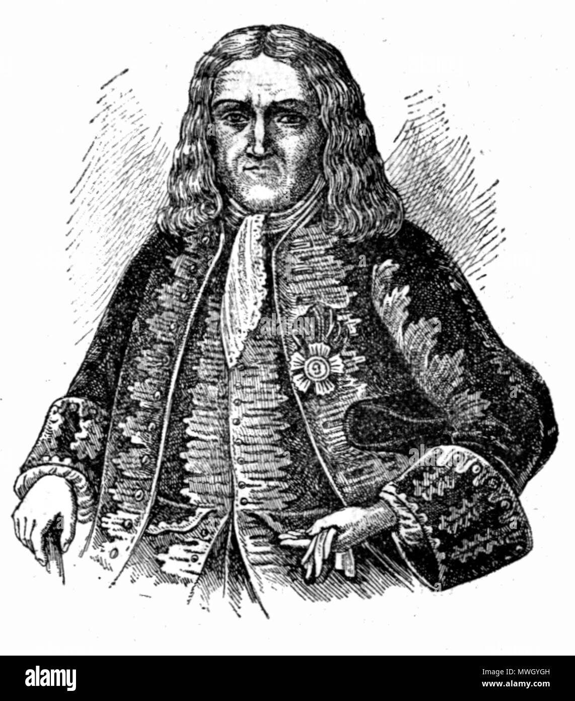 . José Antonio de Mendoza, 3 Marquis von Villagarcía, Spanische Vizekönig von Peru. ca. 1876. Unbekannt 400 MarquesVillagarcia Stockfoto