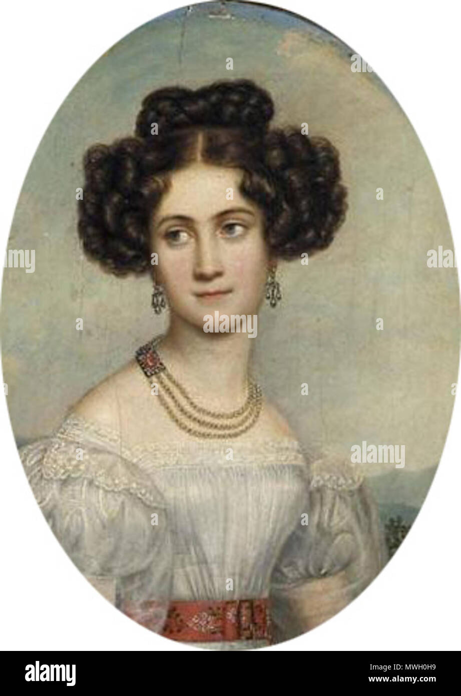 . Portrait der Prinzessin Ludovika (1808-1892) von Bayern. Datum unbekannt. ? Joseph Stieler? 380 Ludovika 1808-1892 Stockfoto