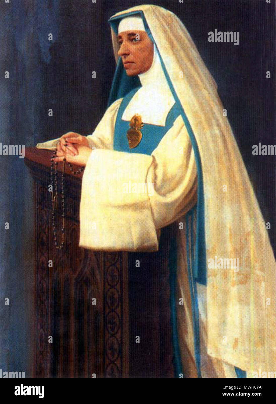 . Englisch: Portrait von Émilie d'Oultremont d'Hooghvorst (Gottesmutter Maria von Jesus, 1818-1878), die Gründerin der Gesellschaft von Maria Reparatrix. Vor 1878. N.N. 404 Maria von Jesus d'Oultremont Stockfoto