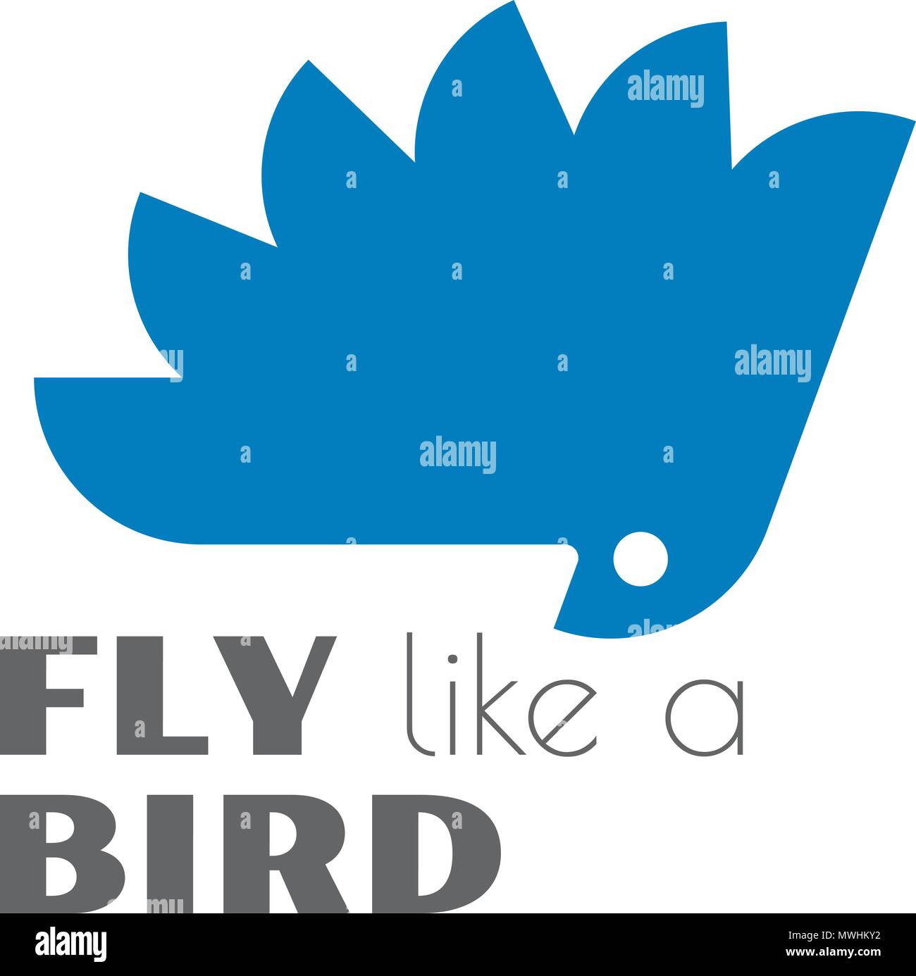 Im Flug Bird Logo nach unten schauen. Stock Vektor