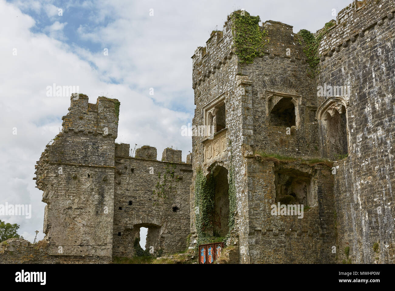 Historische Carew Castle in Pembrokeshire, Wales, England, Großbritannien Stockfoto