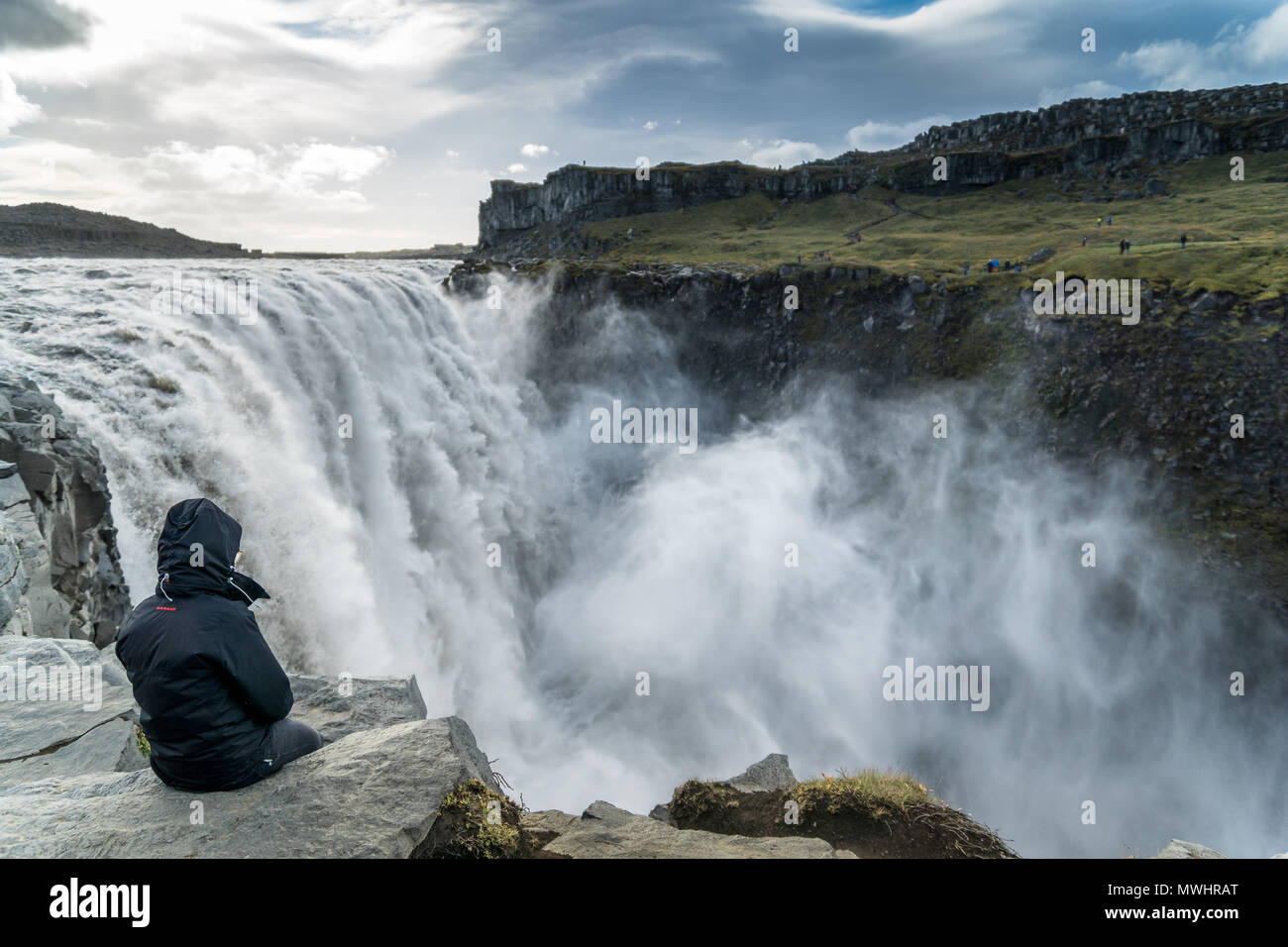 Leistungsstarke Wasserfall Dettifoss Stockfoto