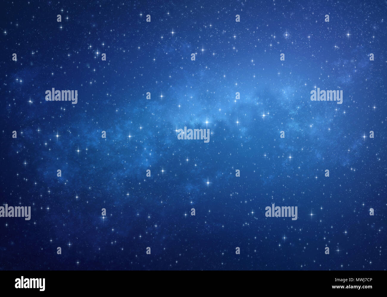 Deep Space voll von Sternhaufen in hoher Auflösung. Leuchtende Sterne am Himmel in der Nacht. Stockfoto