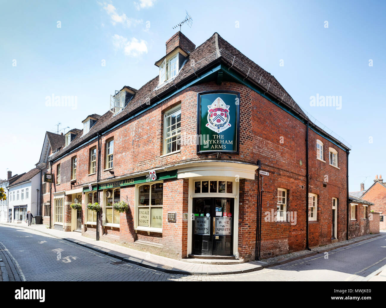 Die Wykeham Arms Pub in Winchester, Hampshire, UK Stockfoto