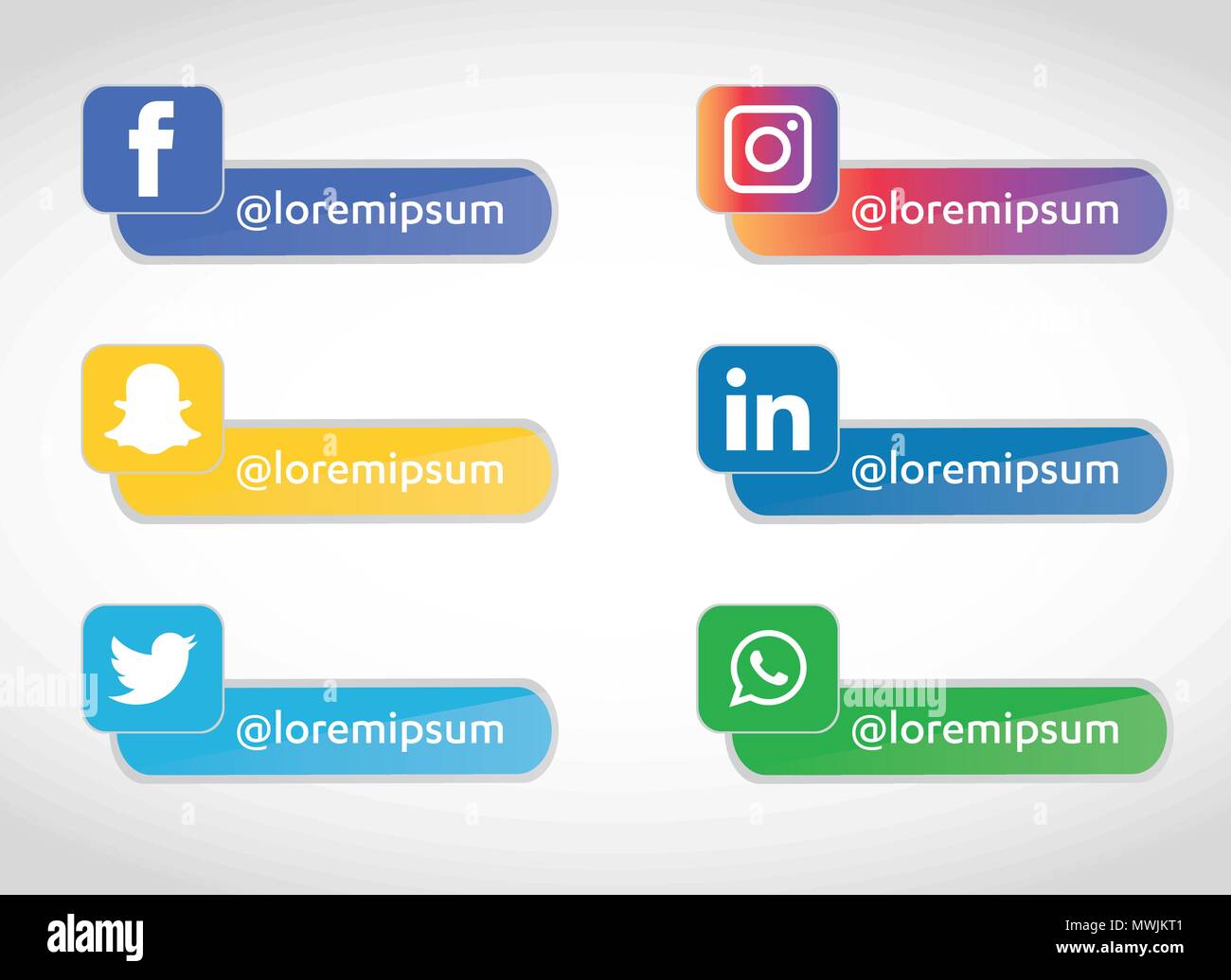 Social media Icons einstellen. Logo Vektor Illustrator. Facebook, Instagram, Whatsapp, Stock Vektor