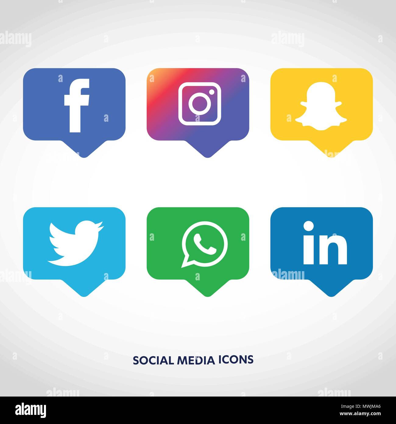 Social media Icons einstellen. Logo Vektor Illustrator. Facebook, Instagram, Whatsapp, Stock Vektor