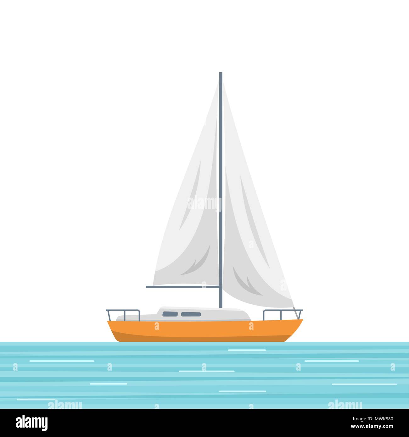 Segelboot isoliert Vector Illustration Stock Vektor