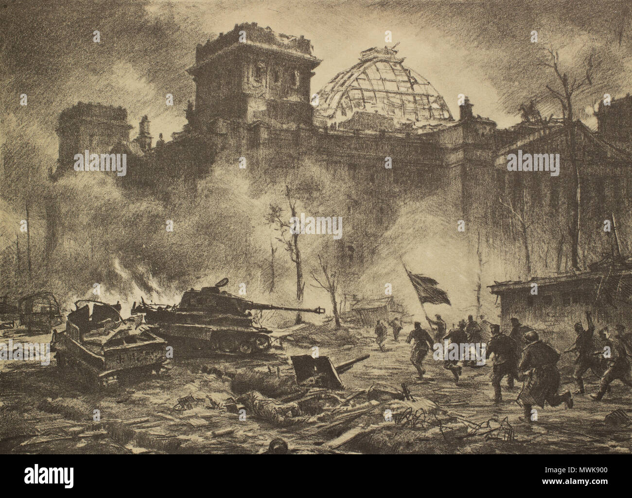 Arbeit der Grafiker Bogatkin V.V. "Sturm Reichstag', Stockfoto