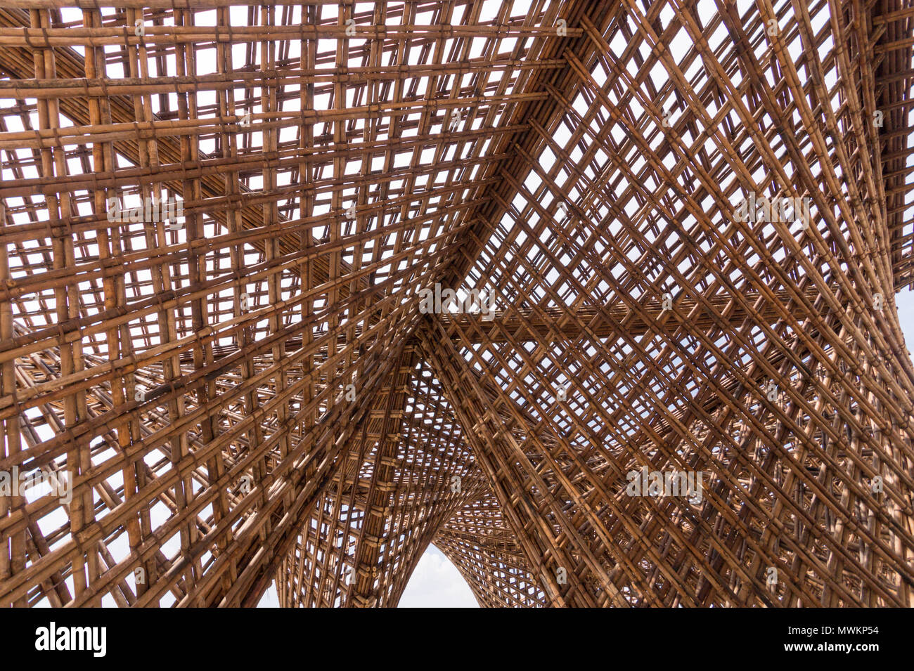 Vo Trong Nghia Architekten, Bambus Stalaktit Pavillon, 2018 Architekturbiennale Venedig, venezianischen Arsenale Stockfoto