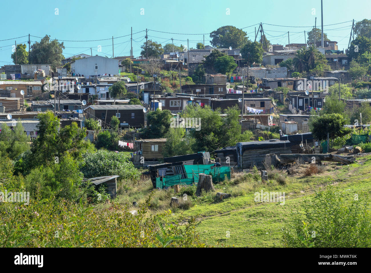 Township in der Nähe von kysna an der Garden Route, Südafrika Stockfoto