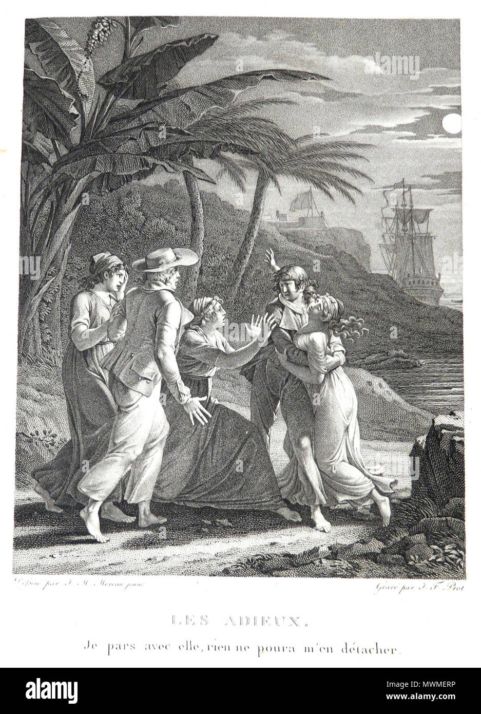 . Français: Tiefdruck de Paul et Virginie, édition" Didot de 1806, dessin de Moreau le Jeune. 1806. Jacques-Henri Bernardin de Saint-Pierre, Jean-Michel Moreau (1741 - 1814) Alternative Namen Jean-Michel Moreau le Jeune (die "Jüngeren") Beschreibung französische Kupferstecher, Zeichner und Maler Geburtsdatum / Tod 26 März 1741 30. November 1814 Ort der Geburt / Todes Paris Paris arbeiten Zeitraum zwischen ca. 1758 und ca. 1814 Standort Paris, St. Petersburg (1758-1759) Kontrolle: Q 321972 VIAF: 56619800 ISNI: 0000 0001 22803793 ULAN: 500028967 80166950 LCCN: n NLA: 35085038 WorldC Stockfoto