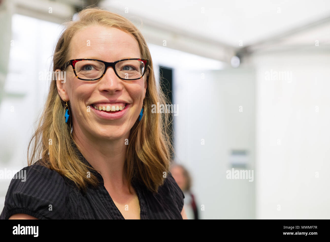 HANNAH ENGELKAMP, Schriftsteller, Walker, Autor des Easide Esel - 1000 Meilen rund um Wales mit einem Esel an der Hay Festival der Literatur und Künste, Mai 2018 Stockfoto