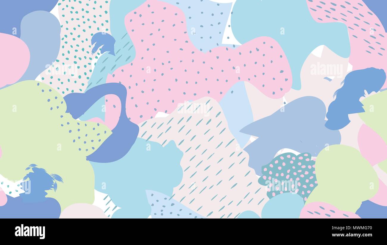Zusammenfassung nahtlose Muster mit Flecken und Punkten. Malte kreativen Hintergrund. Schneidwerk künstlerischen Hintergrund gezeichnet. Stock Vektor
